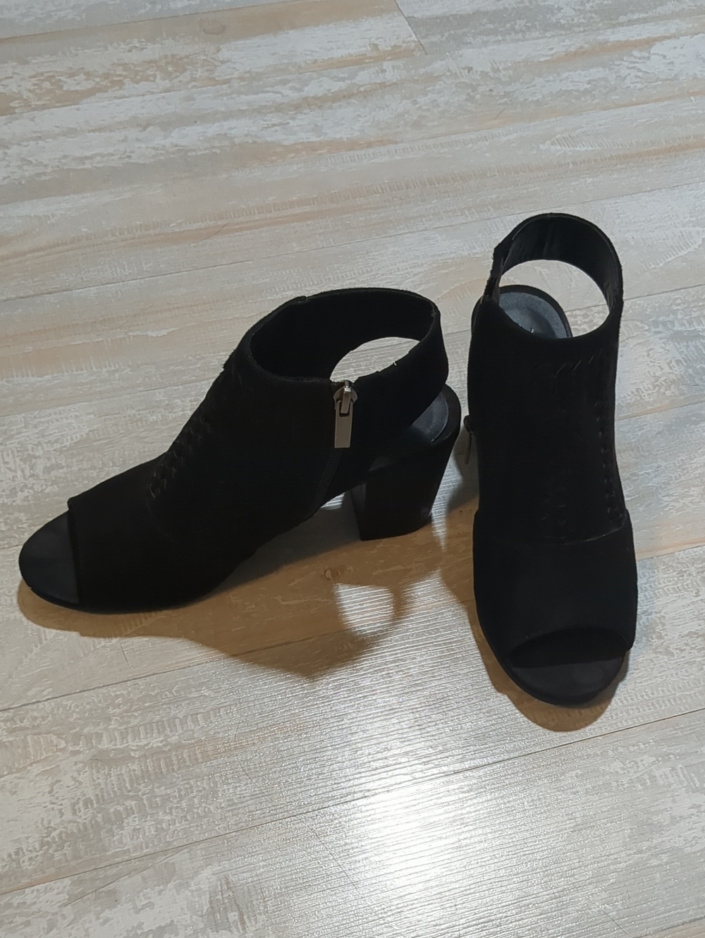 "Vintage 7 Eight" Zip-Side Peep-Toe Booties